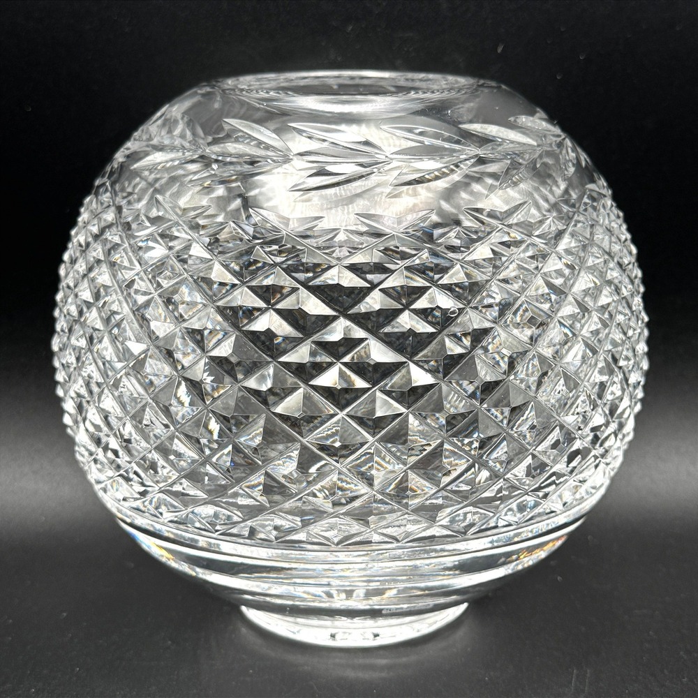 Vintage Waterford Lismore Rose Bowl Cut Crystal Centerpiece Gothic Mark Ireland